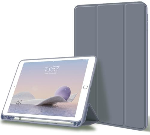 ZOYU Case for iPad Air 3rd Generation 10.5 Inch 2019, Slim Lightweight Trifold Stand Smart Case with Pencil Holder, Soft TPU Back Cover [Full Body Protective], Auto Sleep/Wake, Purple