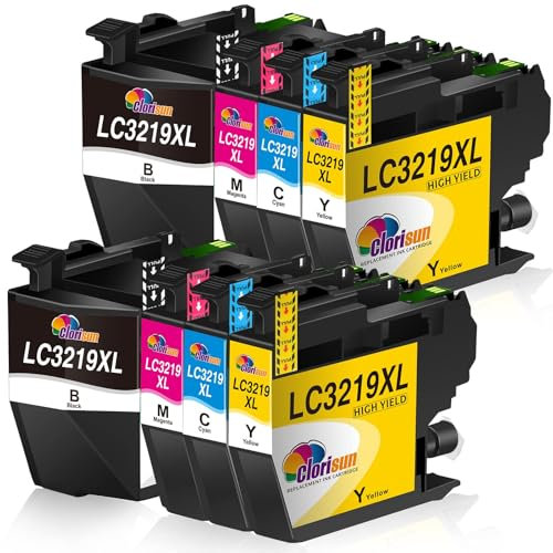 Clorisun LC3219XL Druckerpatronen Kompatible für Brother LC3219XL LC3219 XL LC3217 Multipack Tintenpatronen Ersatz für MFC J5330DW J5335DW J6930DW J6530DW J5730DW J5930DW J6935DW, 8er Pack