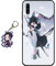 Staremeplz Hülle für Samsung Galaxy A50 Anime Handyhülle [Mit Schlüsselbund] Cartoons Silikon Sanft Bumper Case Hülle für Samsung Galaxy A50