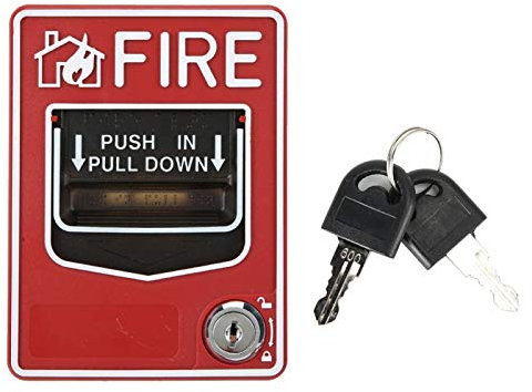 Feuermelder, manuelle Zugstation mit doppelter Aktion Brandmelder-Rufpunkt-Ton- und Lichtalarm mit Tastensperre für das Home Office Hotel Restaurant