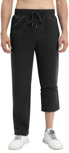 heekpek Warme Jogginghose Herren Baumwolle Bequeme Freizeithose Herren Jogger Hose Dicke Herbst Winter Lässige Sporthose Herren mit Kordelzug