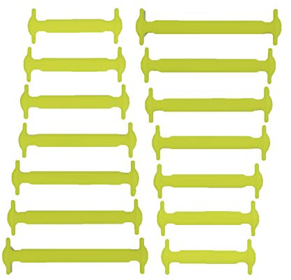 CCSOFTIME No Tie Lacets pour Adultes et Enfants Silicon Flat Lacets Elastique Sans Noeud Shoelaces pour Chaussures de Sneaker de Conseil Baskets et Bottes,Jaune Enfants