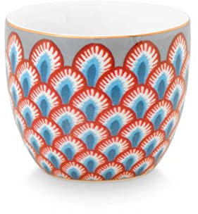 PIP STUDIO 51011033 Flower Festival Scallop Eierbecher Light Blue/red (1 Stück)
