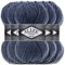 Alize 5 x 100g Superlana Maxi Türkische Premium Wolle Baumwolle und Acryl Uni Handstrickgarne | Yarn | Garn | Strickgarn Einfarbig Baby zum Häkeln Stricken Kleidung Schals (Denim Melange | 203)