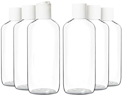 Youngever Lot de 6 récipients vides à presser de 500 ml avec bouchon à disque blanc, bouteilles en plastique avec bouchon à rabat en forme de disque, bouteilles cosmétiques rechargeables, récipients à