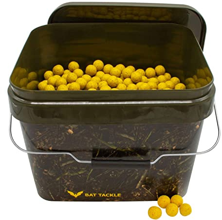 BAT-Tackle Böse Boilies im Realistric® Eimer 5,0kg, 18mm, Banana & Toffee - Yellow
