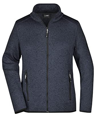 James & Nicholson Damen Fleece Strickjacke - Taillierte Jacke aus Strickfleece mit Stehkragen