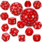YILAIDA DND Würfel Set - 15 Stück Polyedrische Würfel mit Beuteln D3-D100 für Dungeons and Dragons RPG MTG (Rot und Weiß)