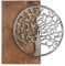 GILDE Deko Wandobjekt - Bild mit Motiv Lebensbaum aus Metall mit Haken zum Aufhängen - Hintergrund naturfarben aus Mangoholz - 45 x 45 cm