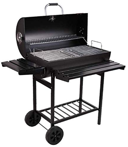 Großer Premium-Holzkohlegrill, tragbarer BBQ-Grill, Outdoor-Grill, Smoker, Camping, Hinterhof, Kochen – mit Rollen und Wärmeanzeige