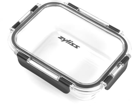 Zyliss Glas-Frischhaltedosen, 0,64L, Vorratsbehälte aus Glas/Glasbehälter mit Transparente Deckel, Aufbewahrungsbehälter, Spülmaschinenfest, Geschirr für mikrowelle, 5 Jahre Garantie