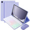 VLEAQC Keyboard Case for Samsung Galaxy Tab A9+/A9 Plus 11 Inch 2023 (SM-X210/X216/X218), Detachable Color Backlit Bluetooth Keyboard and Mouse, Slim Lightweight Stand Cover with Pen Holder,Purple