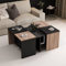 Couchtische in Schwarz und Nussbaum mit Marmorkern - Owentav