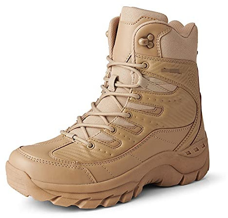 TPTOP Stivali Militari Mimetici Uomo Scarpe da Trekking Traspirante Stivali Combat Forze Speciali Scarponi Tactics Combattimento Tattici Stivali Caccia Trekking Desert All'aperto,/Sand-42EU