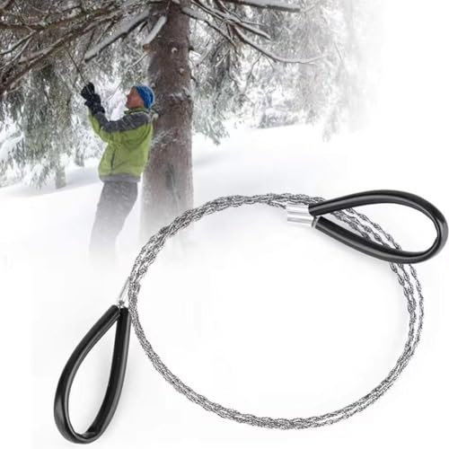 Sierra de cable de acero inoxidable, sierra de alambre de acero de emergencia resistente, sierra de alambre de tamaño de bolsillo, sierra de camping, herramienta de corte de tubos de PVC para cortar