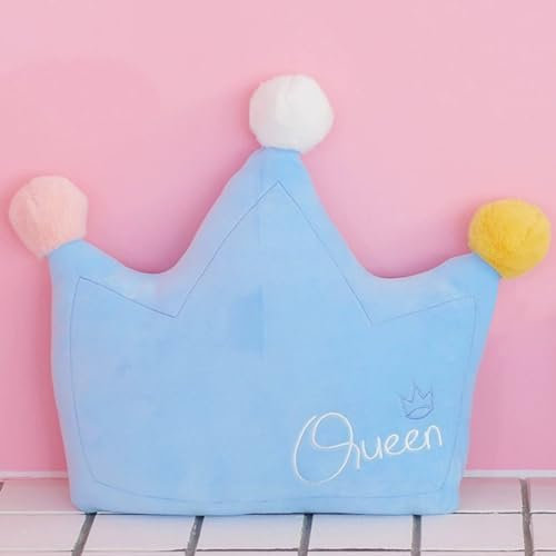 Viusneun Zierkissen, Kuschlig Flauschig Dekokissen Fotografie Requisiten Kissen Regenbogen Wolke Mond Liebe Krone Sofa Schlafkissen für Zimmer Hausdekoration (Krone ca. 48cm breit)