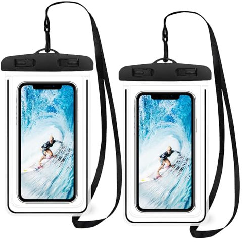 XIASHENG Lot de 2 Pochette étanche Téléphone,Waterproof Phone Case Protection Portable Eau,étuis et Coques pour Téléphone Portable,Coque Étanche Universel Sac Protection Housse Telephone Etanche-Noir