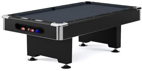Automaten Hoffmann Billardtisch Club Pro III | Schieferplatte, Nivellierfüße, K-55 Bandenprofil | Für Verein u. Indoor | Naturkautschuk Banden, einfache Tuchbespannung