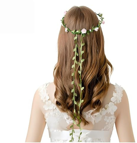 2 Stück Haarkranz mit Blumen für Damen, handgefertigt, für Hochzeitsfeier, Boho, Kopfschmuck zum Geburtstag