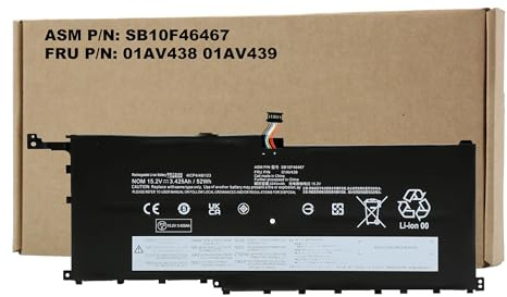 BLESYS 00HW028 00HW029 Akku für Lenovo ThinkPad X1 Yoga 1st 2nd Gen,X1 Carbon 4th Gen4 2016 01AV438 01AV439 01AV409 01AV458 01AV457 SB10F46467 SB10F46466 15.2V/52Wh