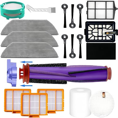 Replacement Parts Compatible with Shark Power Detect/Detect Pro RV2820AE AV2800ZE RV2820YE RV2820ZE AV2820S AV2820AE RV2800AE RV2800S Vacuum,Main Brush Filter Pre Filter Pre-Motor Foam Mop Pad