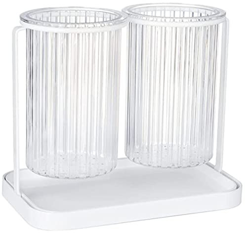Zerodeko Haushaltsbesteck Für Küche Praktischer Utensilienhalter Mit Zwei Fächern Transparenter Chopstick Organizer Für Aufgeräumte Arbeitsplatte Und Stilvolle Küchendekoration