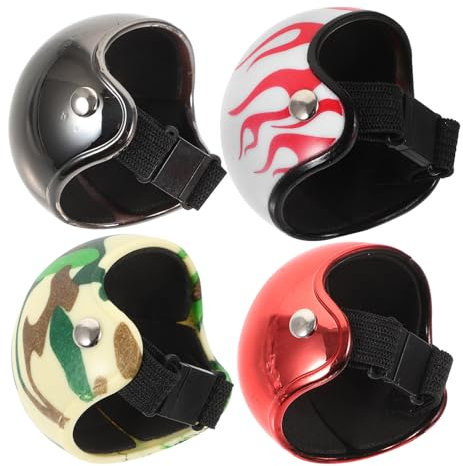 Abaodam 4 Stück Kopfbedeckungen für Haustiervögel Hähnchen Schutzhelm Haustier-Huhn-Helm Entenhelm Mini-Helme sonnenbrecher Vogelhelm kleine Hühnerhelme Papagei Schutzhelm Eisen