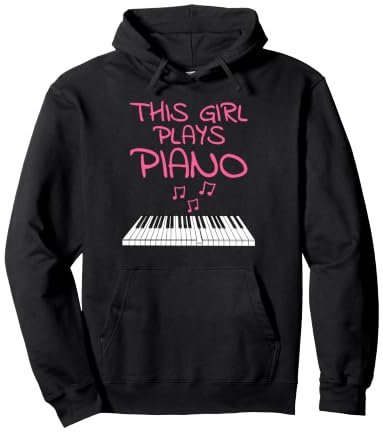 Dieses Mädchen spielt Klavier, weibliche Pianistin Pullover Hoodie