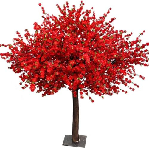 GAOAZHEN Árboles de Cerezo Artificiales, Flores de Cerezo Artificiales de Seda roja, para decoración de Interiores y Exteriores, Ideales para Fiestas, Bodas, Navidad y decoración del hogar.