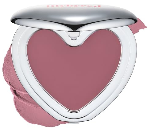lilybyred Luv Beam Cheek Mousse Heart-Shaped Korean Cream Blush, Airy Soft-Matte Texture, Soft-Focus & Pore-Blurring Finish, Seamless Buildable, Natural Flush, 0.13 oz., 04 Taro Mousse, Mauve Pink
