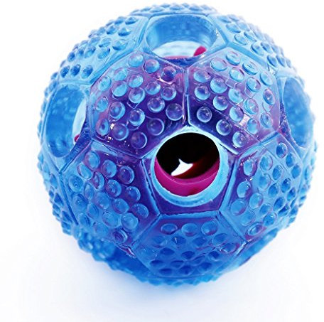 Hundeball, Hepooya Hundespielzeug Ball aus Naturgummi, Langlebiger Hundespielball für große & kleine Hunde, ø7cm mit Dental-Zahnpflege-Funktion mit Loch für Leckerli, Langanhaltender Spielspaß