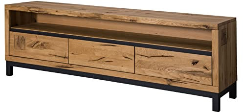 MASSIVMOEBEL24.DE VILLANDERS TV-Board 170x40x56 Wildeiche geölt, Farbe:Natur geölt, Größe:170x40x56 cm (BxTxH)