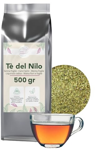 PATRIZIO BRESEGHELLO - Tè del Nilo Busta 500 g per Regolarità Intestinale - Erbe Essiccate 100% Naturali Per Tisane e Da Masticare - Erbe per un Transito Intestinale Scorrevole