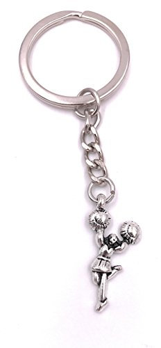 H-Customs Cheerleader Sport Schlüsselanhänger Anhänger Silber aus Metall