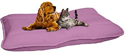 Cuscino per Cani e Gatti - Cuscinone 100x60cm, Made in Italy - Letto per Cane di Taglia Grande, Media e Piccola - Cuccia Materasso Imbottito in Morbida Microfibra Lilla
