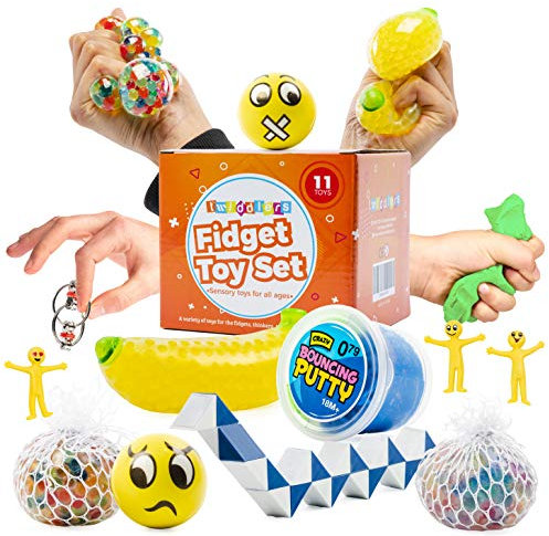 THE TWIDDLERS 11PCS Fidget Giocattoli - Antistress, Ansia Fidget Giocattoli per Bambini e adulti