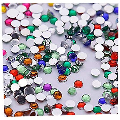 dragonaur 1 Wheel 12 Colors 2.0mm Glitter Nail Art Rhinestones Flatback Crystals Beads Gems 3D Nail Art Charms Decoration Random Color