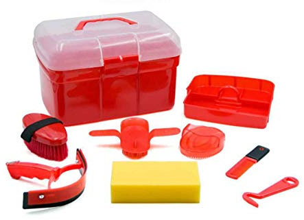 AMKA Putzbox Putzkasten - Putzkoffer gefüllt 7 Teile (rot)