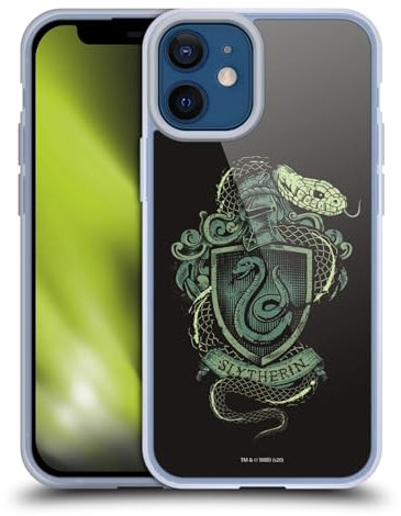 Head Case Designs Officially Licensed Harry Potter Slytherin Deathly Hallows XIV Soft Gel Case Compatible With Apple iPhone 12 Mini