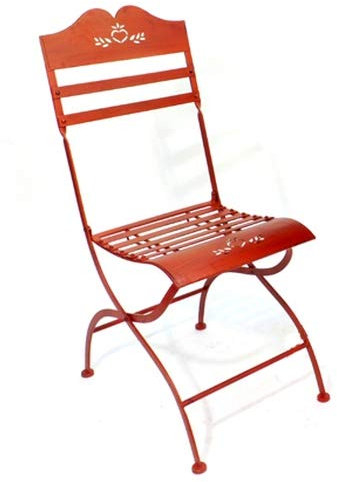 DanDiBo Stuhl Passion 18621 Gartenstuhl aus Metall Rot Blumenbank Blumenhocker