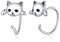 Qings Katze Ohrringe 925 Sterling Silber Hypoallergene Creolen Ohrringe für Empfindliche Ohren, Schmuck Geschenke für Frauen Mädchen Kinder
