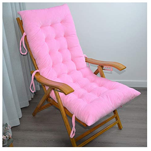 WZLL Schaukelstuhl Kissen Auflage, Drinnen Draußen Liege Ersatzpolster Hochlehner-Auflage Kristallsamt Terrasse Sessel Sonnenliege Schaukelstuhl Pad (Color : Pink, Size : 155x48cm)