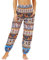 Nuofengkudu Damen Hippie Harems Hose Pumphose Haremshose Aladdinhosen Boho Gemustert Gesmockte Taille mit Taschen Yogahose Freizeithose Sommerhose Strandhose(Y-Muster B,One Size)