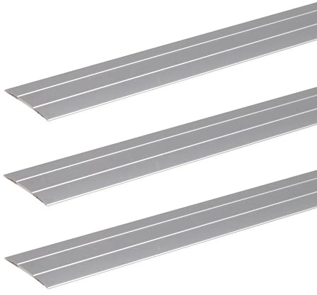 Alberts 498917 Übergangsprofil | selbstklebend, mit zwei Rillen | Aluminium, silberfarbig eloxiert | 900 x 37,8 mm | 3er Set