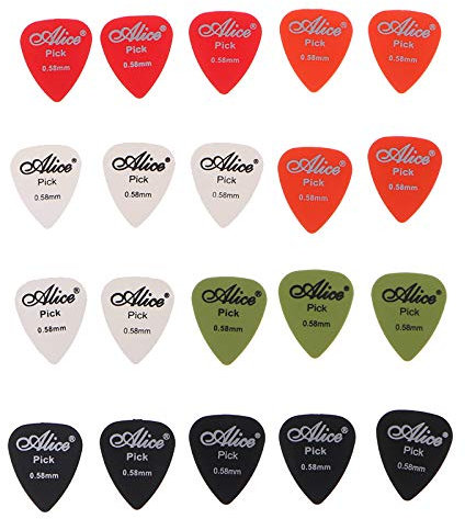 SHESSTILL 20 Stück 0,58 mm glattes Nylon Plektrum Plektrum Plektrum Haltbarkeit