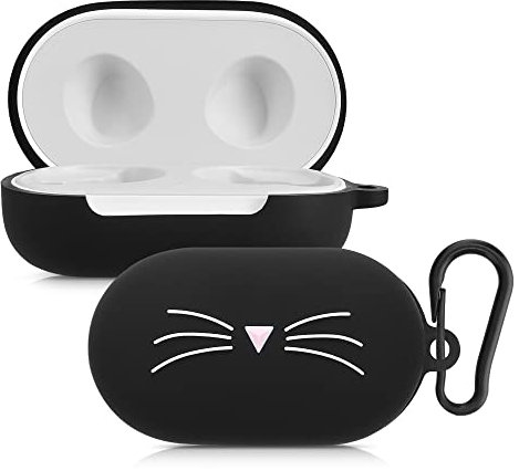 kwmobile Custodia per Samsung Galaxy Buds/Buds Plus Cover - Protezione Resistente per Auricolari Wireless - in Silicone Antigraffio - gatto
