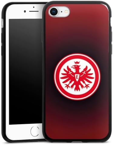 Slim Case extra dünn kompatibel mit Apple iPhone 8 Silikon Handyhülle schwarz Hülle Eintracht Frankfurt Offizielles Lizenzprodukt Wappen