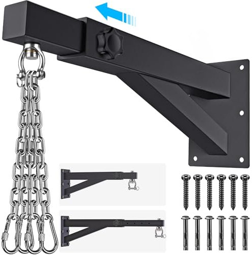 SELEWARE Wandhalterung, robuster Taschenaufhänger, Boxsackhalterung, zum Aufhängen von Boxen, Hardware, robuste Halterung für Boxen, Muay Thai und MMA Training (43,2–63,5 cm, schwere Tasche