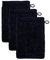 Möve Superwuschel Waschhandschuh 15 x 20 cm aus 100% Baumwolle, Black 3er Set