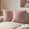 Encasa XO Chenille Kissenbezüge Set von 2 | Polieren - (20x20) (50x50 cm) | Dekorative Akzent Quadratische Wurfkissenbezüge Für Couch, Heimdekoration, Sofa